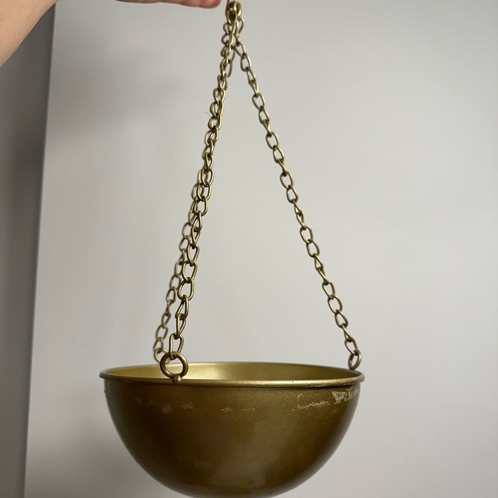 Gold Hanging Wall Planter